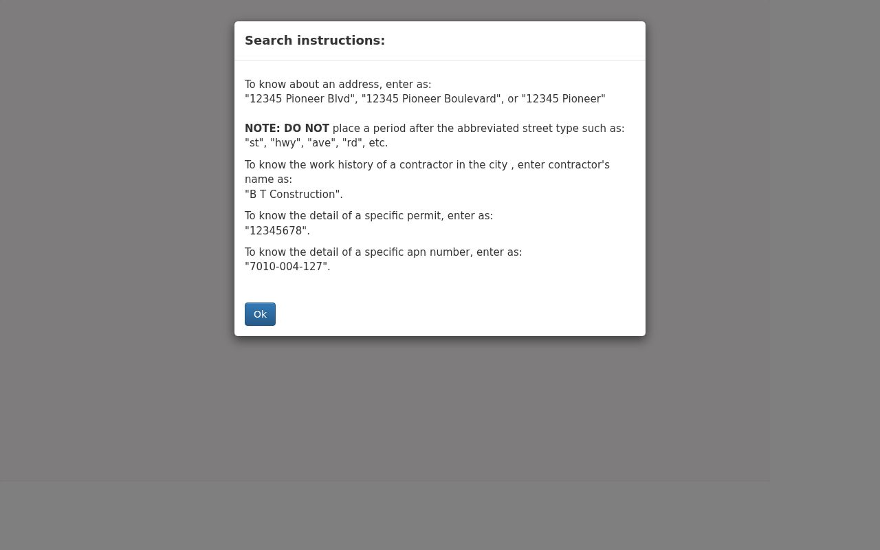 Norwalk street directory permit property search